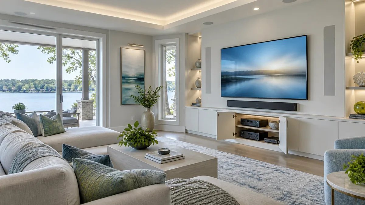 Custom television and audio-video installation in a Northeast Ohio media room